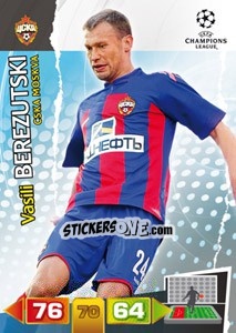 Sticker Vasili Berezutski - UEFA Champions League 2011-2012. Adrenalyn XL - Panini