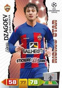 Sticker Alan Dzagoev - UEFA Champions League 2011-2012. Adrenalyn XL n. 100 - Panini