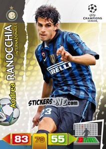 Sticker Andrea Ranocchia - UEFA Champions League 2011-2012. Adrenalyn XL n. 107 - Panini