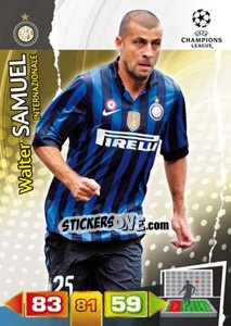 Sticker Walter Samuel - UEFA Champions League 2011-2012. Adrenalyn XL n. 109 - Panini