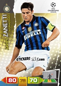 Sticker Javier Zanetti - UEFA Champions League 2011-2012. Adrenalyn XL n. 112 - Panini