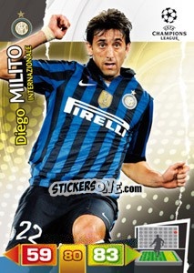 Sticker Diego Milito - UEFA Champions League 2011-2012. Adrenalyn XL - Panini