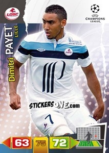 Sticker Dimitri Payet - UEFA Champions League 2011-2012. Adrenalyn XL n. 129 - Panini