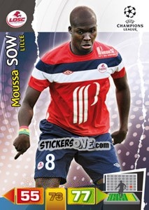 Sticker Moussa Sow - UEFA Champions League 2011-2012. Adrenalyn XL n. 130 - Panini
