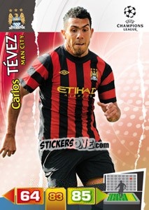 Sticker Carlos Tévez - UEFA Champions League 2011-2012. Adrenalyn XL n. 139 - Panini