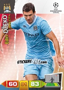 Sticker Edin Džeko - UEFA Champions League 2011-2012. Adrenalyn XL n. 140 - Panini
