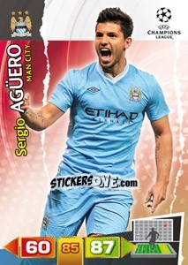 Sticker Sergio Agüero - UEFA Champions League 2011-2012. Adrenalyn XL n. 141 - Panini
