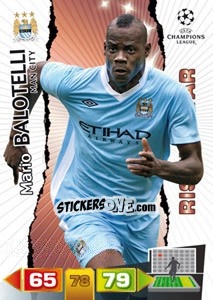 Sticker Mario Balotelli - UEFA Champions League 2011-2012. Adrenalyn XL n. 142 - Panini