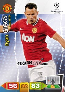 Sticker Ryan Giggs - UEFA Champions League 2011-2012. Adrenalyn XL n. 151 - Panini