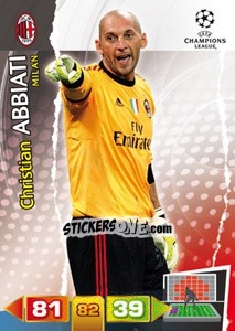 Sticker Christian Abbiati - UEFA Champions League 2011-2012. Adrenalyn XL n. 158 - Panini