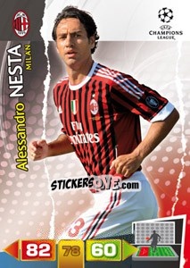 Sticker Alessandro Nesta - UEFA Champions League 2011-2012. Adrenalyn XL - Panini