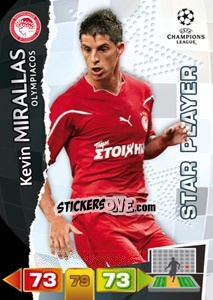 Sticker Kevin Mirallas - UEFA Champions League 2011-2012. Adrenalyn XL n. 189 - Panini
