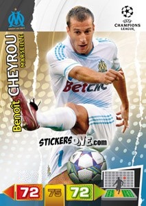 Sticker Benoît Cheyrou - UEFA Champions League 2011-2012. Adrenalyn XL n. 196 - Panini