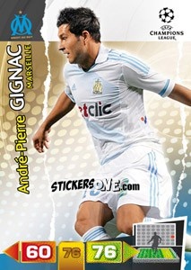Sticker André-Pierre Gignac - UEFA Champions League 2011-2012. Adrenalyn XL - Panini