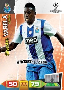Sticker Silvestre Varela - UEFA Champions League 2011-2012. Adrenalyn XL n. 222 - Panini