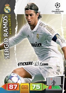 Figurina Sergio Ramos - UEFA Champions League 2011-2012. Adrenalyn XL - Panini