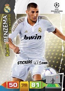 Sticker Karim Benzema - UEFA Champions League 2011-2012. Adrenalyn XL - Panini