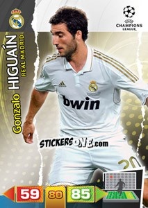 Cromo Gonzalo Higuaín - UEFA Champions League 2011-2012. Adrenalyn XL - Panini