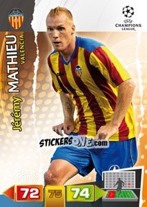 Sticker Jérémy Mathieu - UEFA Champions League 2011-2012. Adrenalyn XL - Panini