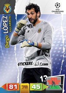 Figurina Diego López - UEFA Champions League 2011-2012. Adrenalyn XL - Panini