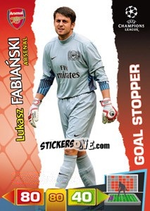 Sticker Lukasz Fabiański - UEFA Champions League 2011-2012. Adrenalyn XL - Panini