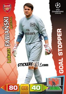 Sticker Lukasz Fabiański - UEFA Champions League 2011-2012. Adrenalyn XL n. 277 - Panini