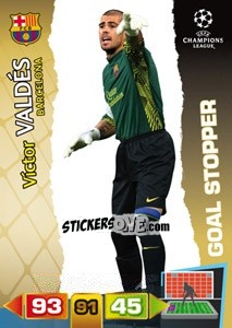Sticker Víctor Valdés - UEFA Champions League 2011-2012. Adrenalyn XL - Panini