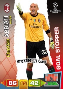 Sticker Christian Abbiati - UEFA Champions League 2011-2012. Adrenalyn XL n. 288 - Panini