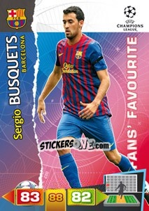 Sticker Sergio Busquets - UEFA Champions League 2011-2012. Adrenalyn XL n. 298 - Panini