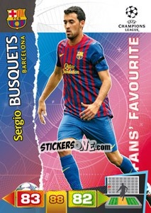 Sticker Sergio Busquets - UEFA Champions League 2011-2012. Adrenalyn XL - Panini