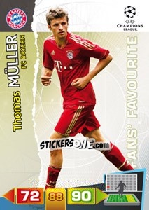 Sticker Thomas Müller - UEFA Champions League 2011-2012. Adrenalyn XL n. 302 - Panini
