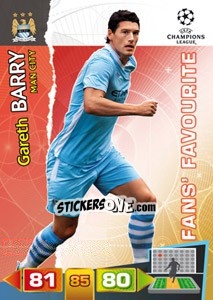 Sticker Gareth Barry - UEFA Champions League 2011-2012. Adrenalyn XL n. 310 - Panini