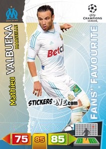 Sticker Mathieu Valbuena - UEFA Champions League 2011-2012. Adrenalyn XL n. 317 - Panini