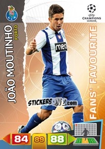 Sticker João Moutinho - UEFA Champions League 2011-2012. Adrenalyn XL n. 319 - Panini