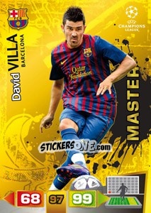 Sticker David Villa - UEFA Champions League 2011-2012. Adrenalyn XL n. 328 - Panini