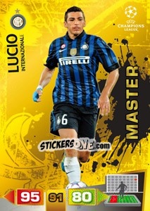 Sticker Lucio - UEFA Champions League 2011-2012. Adrenalyn XL n. 336 - Panini