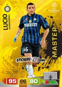 Figurina Lucio - UEFA Champions League 2011-2012. Adrenalyn XL - Panini