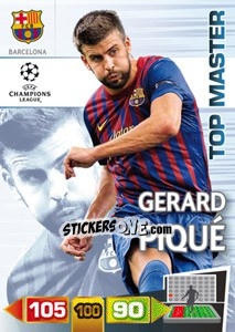 Sticker Gerard Piqué - UEFA Champions League 2011-2012. Adrenalyn XL n. 351 - Panini