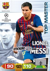 Cromo Lionel Messi - UEFA Champions League 2011-2012. Adrenalyn XL - Panini