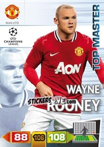 Figurina Wayne Rooney - UEFA Champions League 2011-2012. Adrenalyn XL - Panini