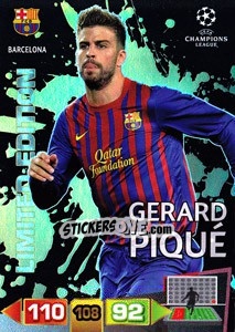 Figurina Gerard Piqué - UEFA Champions League 2011-2012. Adrenalyn XL - Panini