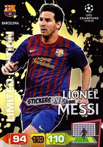 Sticker Lionel Messi - UEFA Champions League 2011-2012. Adrenalyn XL n. LE6 - Panini