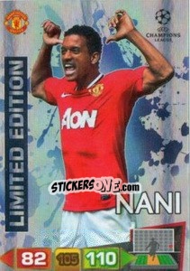 Sticker Nani (Grey Background) - UEFA Champions League 2011-2012. Adrenalyn XL n. LE28 - Panini