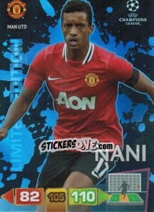 Sticker Nani (Black Background) - UEFA Champions League 2011-2012. Adrenalyn XL - Panini