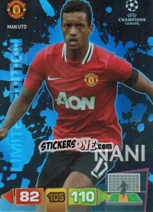 Sticker Nani (Black Background) - UEFA Champions League 2011-2012. Adrenalyn XL n. LE29 - Panini