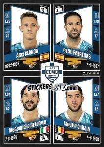 Sticker Álex Blanco / Cesc Fàbregas / Alessandro Bellemo / Moutir Chajia - Calciatori 2022-2023 n. 586 - Panini