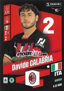 Figurina Davide Calabria - Calciatori 2022-2023 - Panini