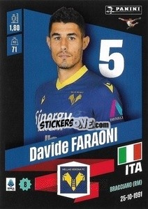 Sticker Davide Faraoni - Calciatori 2022-2023 - Panini