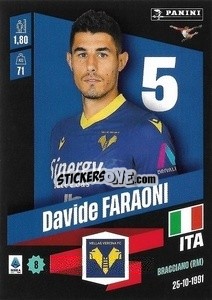 Sticker Davide Faraoni - Calciatori 2022-2023 n. 149 - Panini