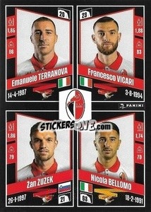 Sticker Emanuele Terranova / Francesco Vicari / Žan Žužek / Nicola Bellomo - Calciatori 2022-2023 - Panini